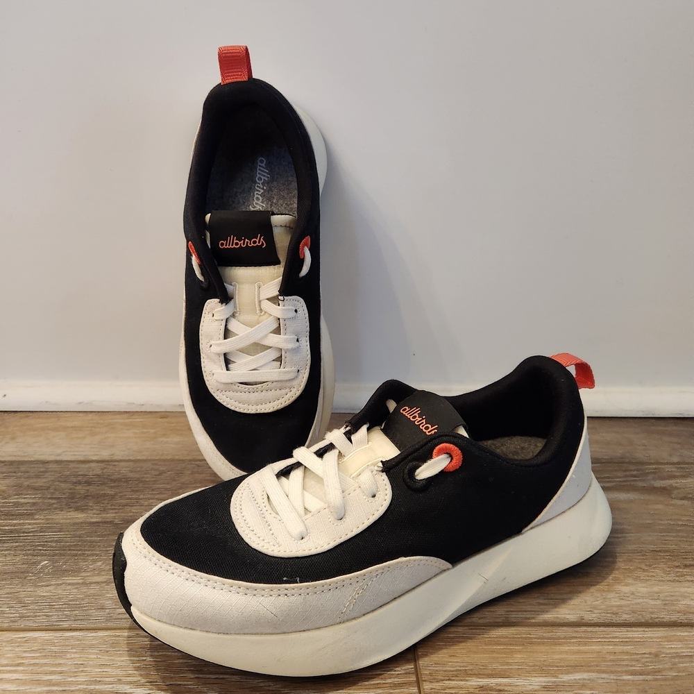 Allbirds Runners Women 7.95 KG CO2E Size 8 White Black Running Shoes
